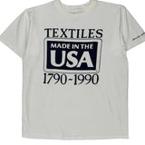 Textiles Made In The USA 1790-1990 Delta T-Shirt - Large White Cotton