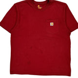 Carhartt T-Shirt - Large Red Cotton Blend