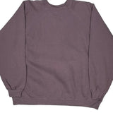 90S Blank Hanes Sweatshirt - XL Purple Cotton Blend