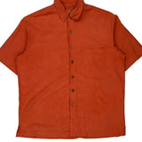 Caribbean Hawaiian Shirt - Large Orange Silk Blend