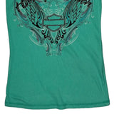 Harley Davidson Graphic Tank Top - Medium Green Cotton