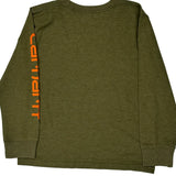 Age 8-10 Carhartt Long Sleeve T-Shirt - Small Green Cotton