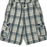 Lee Checked Cargo Shorts - 29W 9L Blue Cotton