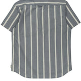 Quiksilver Striped Short Sleeve Shirt - XL Blue Cotton