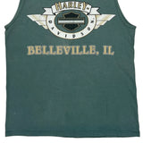 Belleville, Il Harley Davidson Graphic Tank Top - Medium Green Cotton