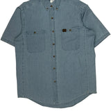 Wrangler Denim Shirt - Large Blue Cotton