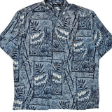 Puritan Floral Hawaiian Shirt - Large Blue Viscose