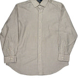 Regent Classic Fit Polo By Ralph Lauren Checked Shirt - XL Beige Cotton