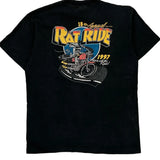 Fruit Of The Loom Single Stitch T-Shirt - Large Black Cotton