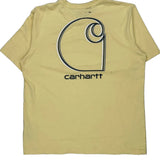 Carhartt Graphic T-Shirt - Large Yellow Cotton