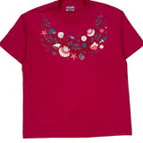 Hanes Single Stitch T-Shirt - XL Red Cotton Blend