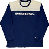 Made In USA Nike Spellout Long Sleeve T-Shirt - Large Blue Cotton