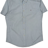 Tommy Hilfiger Striped Short Sleeve Shirt - Large Blue Cotton