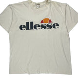 Ellesse Single Stitch T-Shirt - Large Cream Cotton