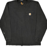 Carhartt Long Sleeve T-Shirt - Large Black Cotton