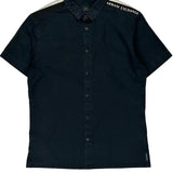 Armani Exchange Slim Short Sleeve Shirt - Medium Black Cotton