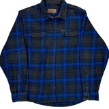 Orvis Checked Flannel Shirt - XL Blue Cotton