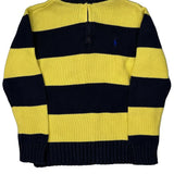 Age 8 Polo By Ralph Lauren Striped 1/4 Zip - Small Navy Cotton