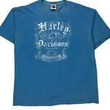 Hall'S 50 Years Anniversary Harley Davidson Graphic T-Shirt - XL Blue Cotton