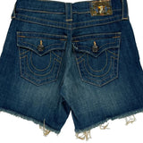 True Religion Denim Shorts - 25W UK 6 Blue Denim