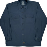 Dickies Shirt - Large Navy Polyester Blend