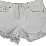 Levis Denim Shorts - 31W UK 12 White Cotton