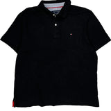 Tommy Hilfiger Polo Shirt - Large Black Cotton