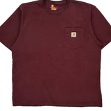 Carhartt T-Shirt - Large Burgundy Cotton