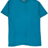 Blank Blue Wave Single Stitch T-Shirt - Large Blue Cotton