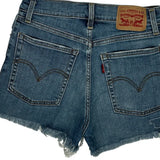 Levis Denim Shorts - 26W UK 6 Blue Denim