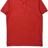 Tommy Hilfiger Slim Fit Polo Shirt - Large Red Cotton