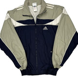 Adidas Striped Track Jacket - XS Gray Cotton