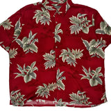 Croft & Barrow Floral Hawaiian Shirt - 2XL Red Cotton
