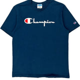 Reverse Weave Champion T-Shirt - Large Blue Cotton