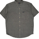 Chaps Ralph Lauren Checked Short Sleeve Shirt - Medium Blue Cotton Blend