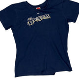 Age 12-13 Brewers Nike Mlb T-Shirt - Large Blue Cotton