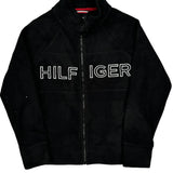 Tommy Hilfiger Spellout Track Jacket - Small Black Polyester