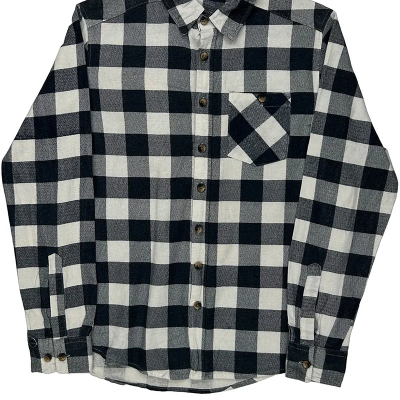 Identic Checked Flannel Shirt - Small Black & White Cotton