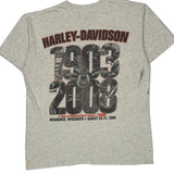105Th Anniversary Harley Davidson Graphic T-Shirt - Large Gray Cotton