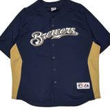 Brewers Majestic Mlb Jersey - 2XL Gold Polyester