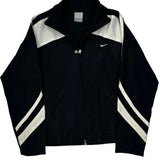 Nike Striped Track Jacket - Medium Black Polyester