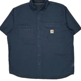 Carhartt Short Sleeve Shirt - 2XL Blue Polyester Blend