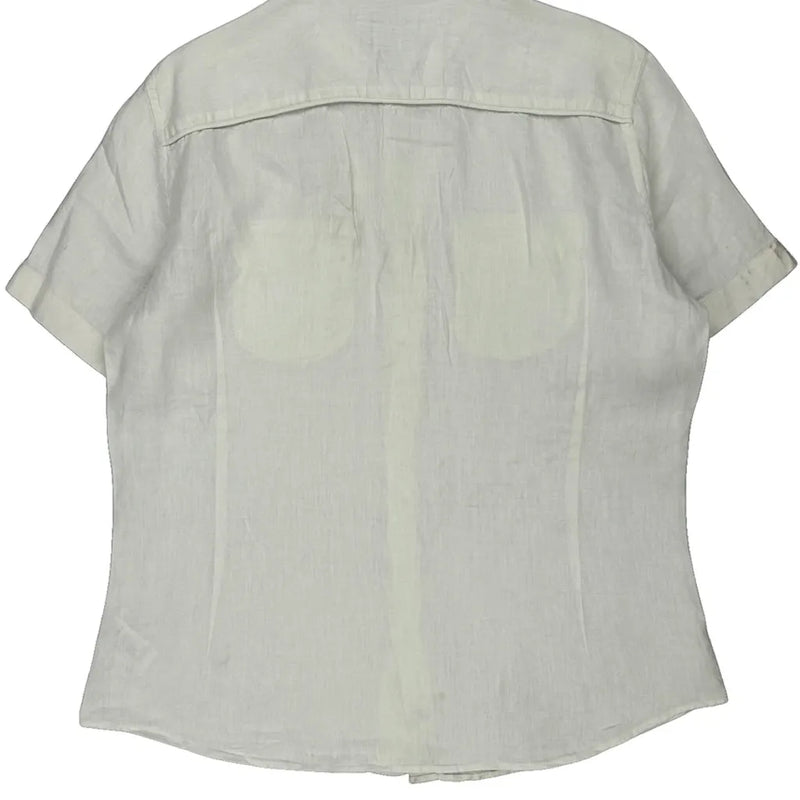 Armani Exchange Short Sleeve Shirt - Large White Linen