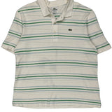 Lacoste Striped Polo Shirt - XL Green Cotton