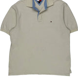 Tommy Hilfiger Polo Shirt - Medium Cream Cotton
