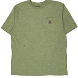 Carhartt T-Shirt - Large Green Cotton