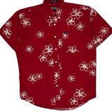 Chaps Ralph Lauren Floral Hawaiian Shirt - Medium Red Cotton