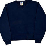 90S Blank Russell Athletic Sweatshirt - Medium Navy Cotton