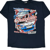 Made In USA Charlotte Motor Speedway Jensen Nascar T-Shirt - 2XL Navy Cotton