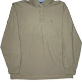 Tommy Hilfiger Long Sleeve Polo Shirt - XL Beige Cotton